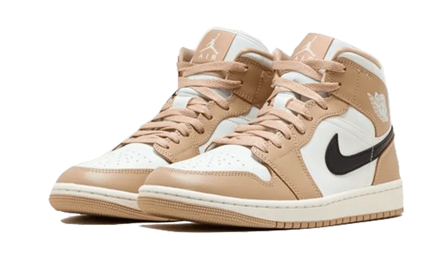 Air Jordan 1 Mid Tan Black Adaptive Look Classy Touch