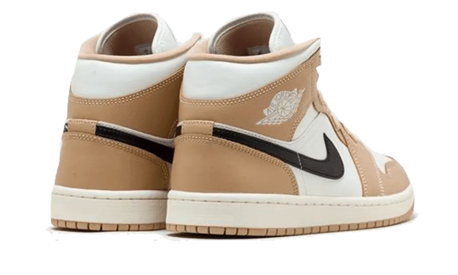 Air Jordan 1 Mid Tan Black Wireless Lacing Tech Slip-resistant support