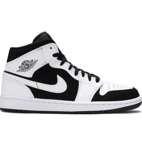Air Jordan 1 Mid White Black day - wear shoes