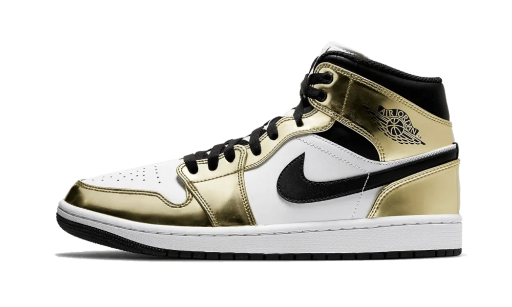 Smooth Landing Air Jordan 1 Mid White Metallic Gold