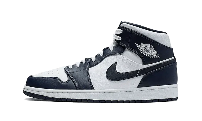 Air Jordan 1 Mid White Metallic Gold Obsidian Recycled Polyester Blend