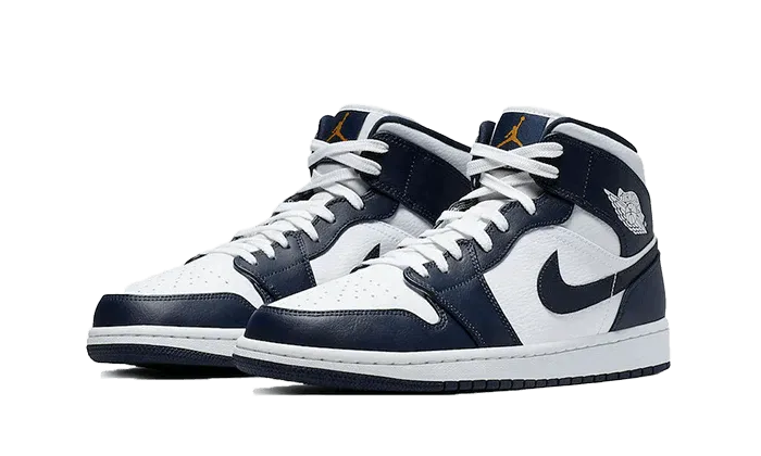 flex design Sporty Fit Air Jordan 1 Mid White Metallic Gold Obsidian
