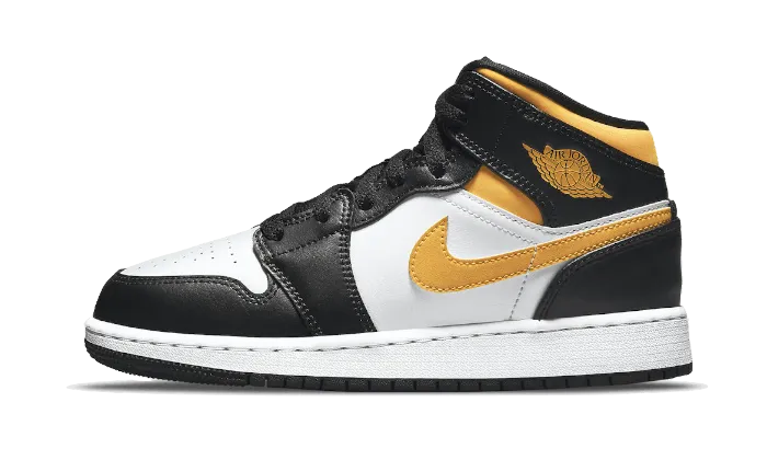 Air Jordan 1 Mid White Pollen Black Airflow Channel Design Premium Durability
