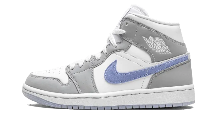 Loafers style perforated panels Air Jordan 1 Mid Wolf Grey