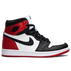 neutral support Air Jordan 1 Retro High Satin Black Toe (W)