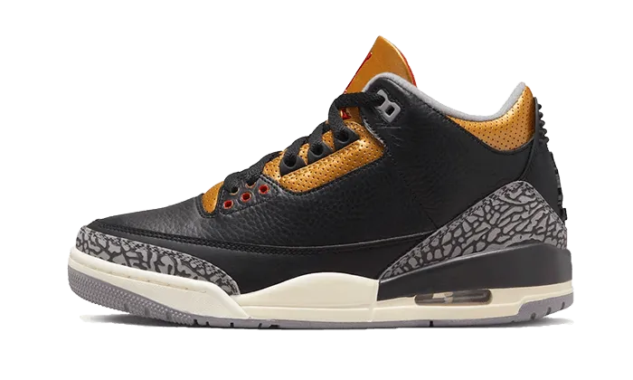 Air Jordan 3 Retro Black Cement Gold Easy Step Tensile Strength