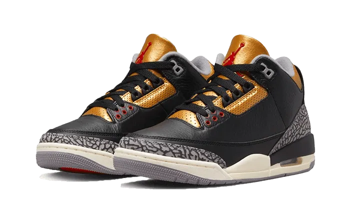 Air Jordan 3 Retro Black Cement Gold Neutral Fit