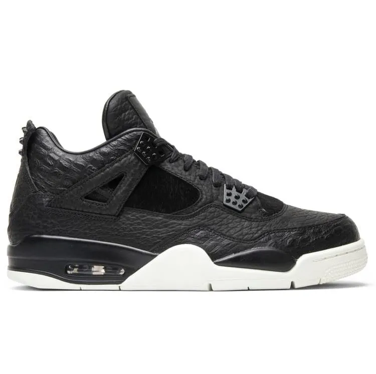 Air Jordan 4 Retro Pony Hair Black Tear Resistant Upper Material foldable