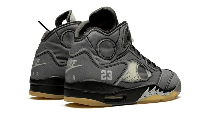 Air Jordan 5 Retro Off-White Black Soft Inner Lining Microfiber Layering