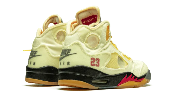 Air Jordan 5 Retro Off-White Sail Torsional Rigidity Control Foot Protection Design