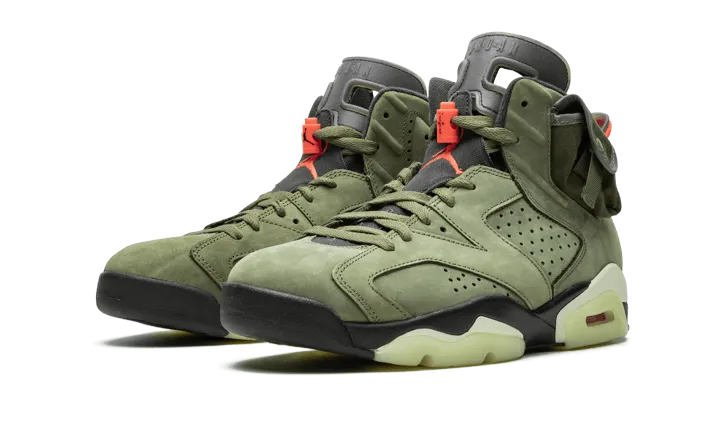 Air Jordan 6 Travis Scott Medium Olive Micro Groove Flex Zones Impact Protection Technology