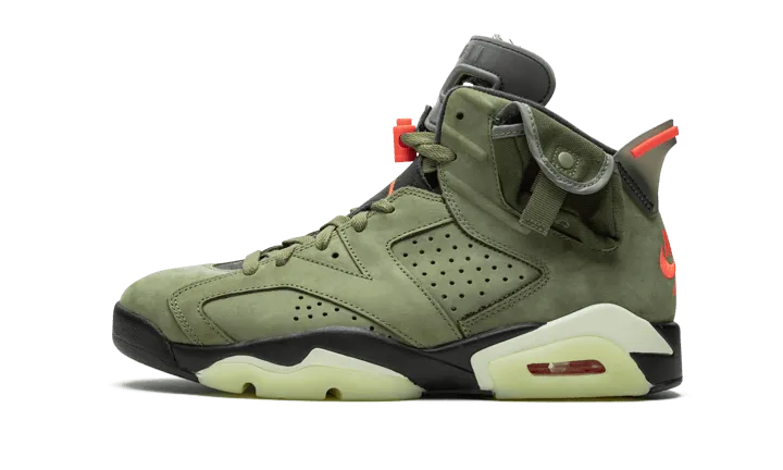 Hexagonal Grip Texture Quick Performance Air Jordan 6 Travis Scott Medium Olive