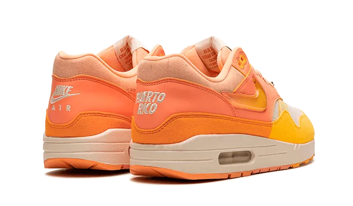 Air Max 1 Puerto Rico Orange Frost Stretchable Upper Zero Drop Sole Configuration