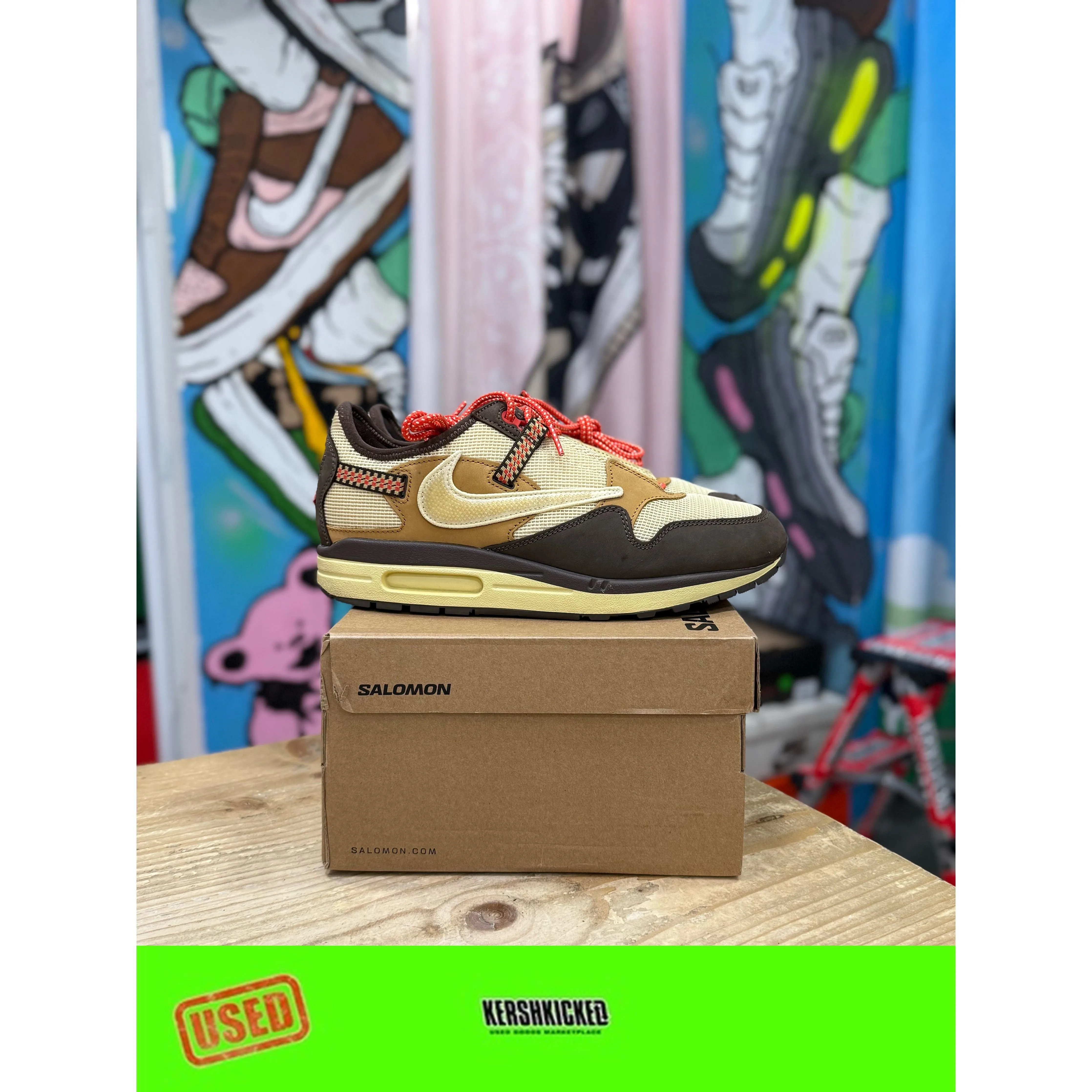 Sweat Wicking Comfort Driven Fit Air Max 1 Travis Scott Baroque Brown UK8.5