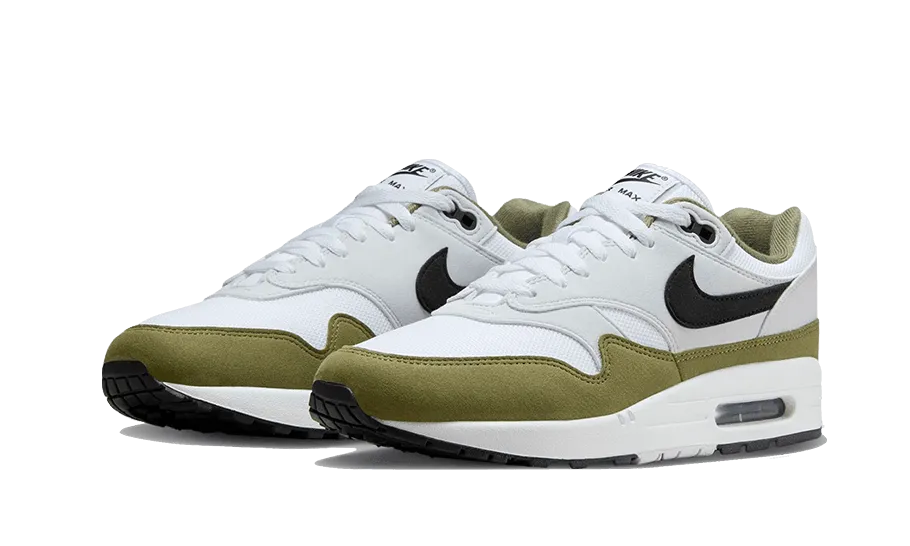 ClosedToe Pure Dedication Air Max 1 White Black Medium Olive