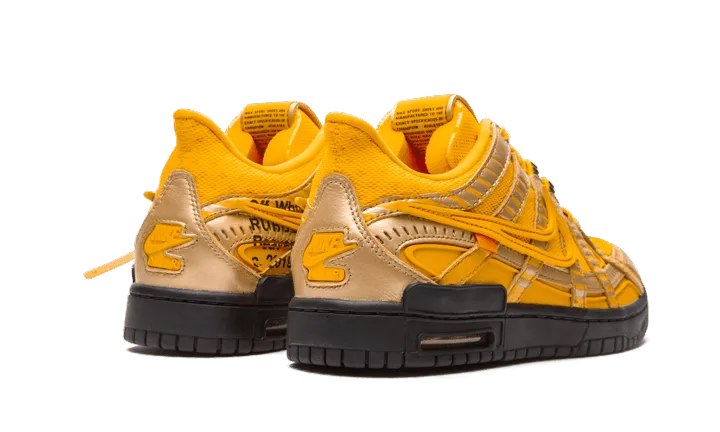 winter running footwear Air Rubber Dunk Off-White University Gold