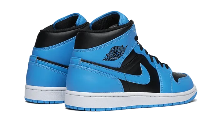 Air?Jordan 1 Mid University Blue Black Comfy Walk Flexible Rubber Sole