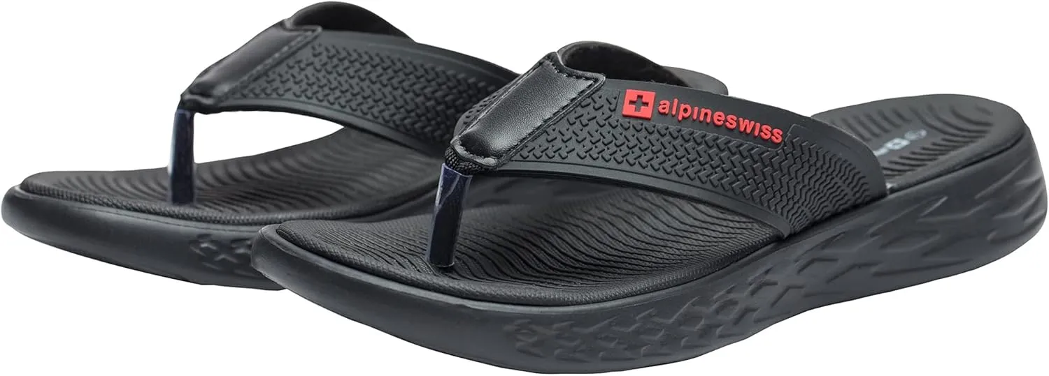 Alpine Swiss Katie Womens Flip Flops | Comfortable Outdoor Walking Thong Sandals | Flip Flops for Womens Everyday Wear | Anti-Slip Shock-Absorbing Sole Cushioned Footbed | Water-Resistant Beach Shoes