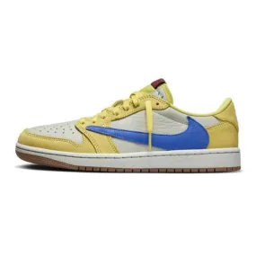 high - arched running shoes anti - twist shoes Air Jordan 1 Low x Travis Scott 'CANARY'