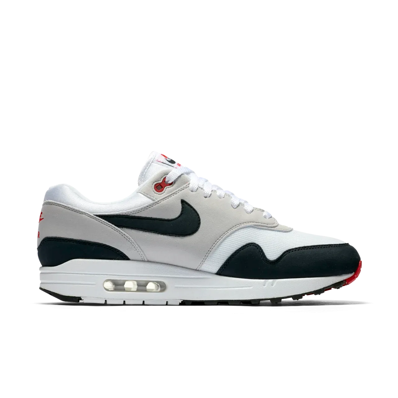 Nike Air Max 1 anniversary (White/Dark/Obsidian) Built-in wear Comfortable Flex