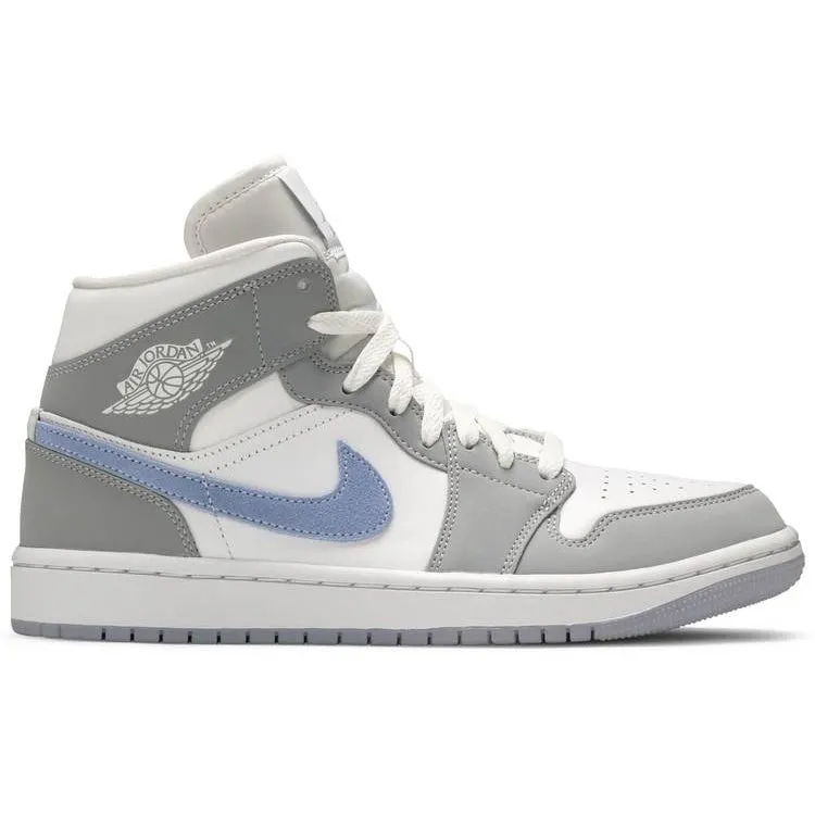 Everyday Comfort Trendy Look Air Jordan 1 Mid Wolf Grey Aluminum (W)