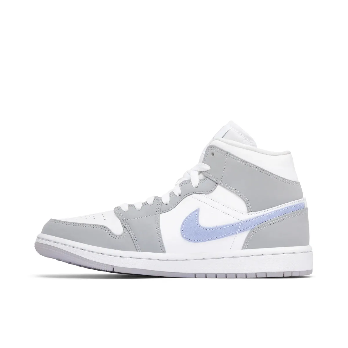 firm - midsole - feature shoes label Jordan 1 Mid Wolf Grey Aluminum (W)
