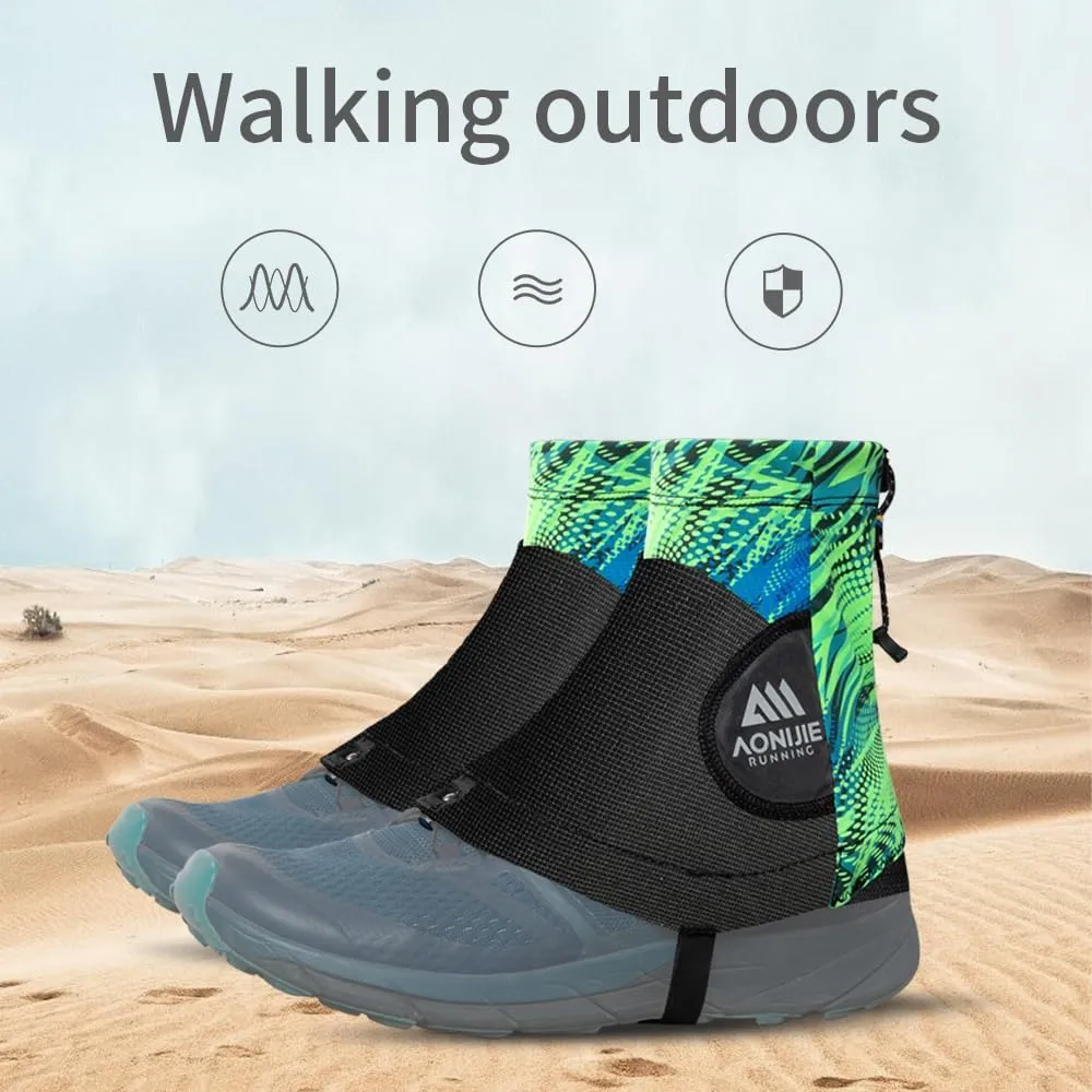 AONIJIE Outdoor Low Trail Gaiters Reflective Running Shoe Cover Protective Sandproof and Waterproof Shoe Covers for Mountaineering Walking and Running