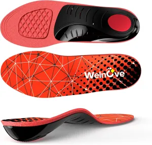 Arch Support Insoles for Plantar Fasciitis - Welnove Ultra Light High Arch Support Inserts - Orthotic Shoe Insole for Heel Pain, Flat Feet,Heel Spurs - Work Boot Insoles for Standing All Day (M)
