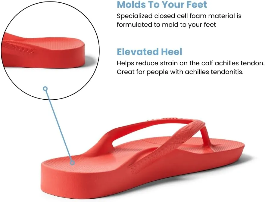 Archies Arch Support Flip Flops for Men & Women  Orthotic Sandals for Plantar Fasciitis Relief  Lightweight, Cushioning, Shock-Absorbing Thong Sandals for Walking, Foot Pain & All-Day Comfort