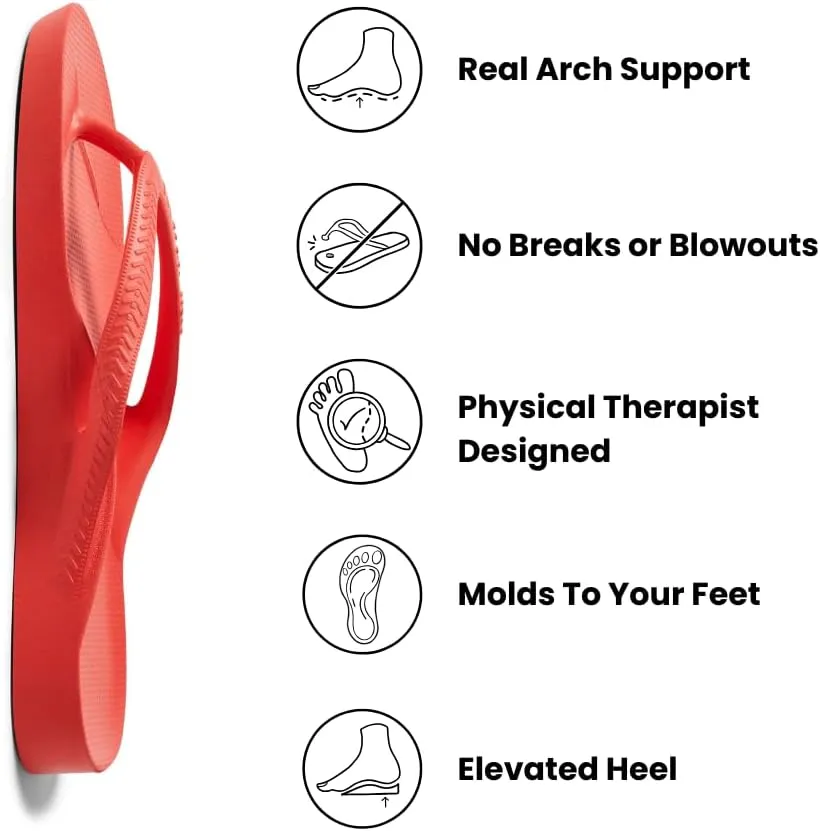Archies Arch Support Flip Flops for Men & Women  Orthotic Sandals for Plantar Fasciitis Relief  Lightweight, Cushioning, Shock-Absorbing Thong Sandals for Walking, Foot Pain & All-Day Comfort