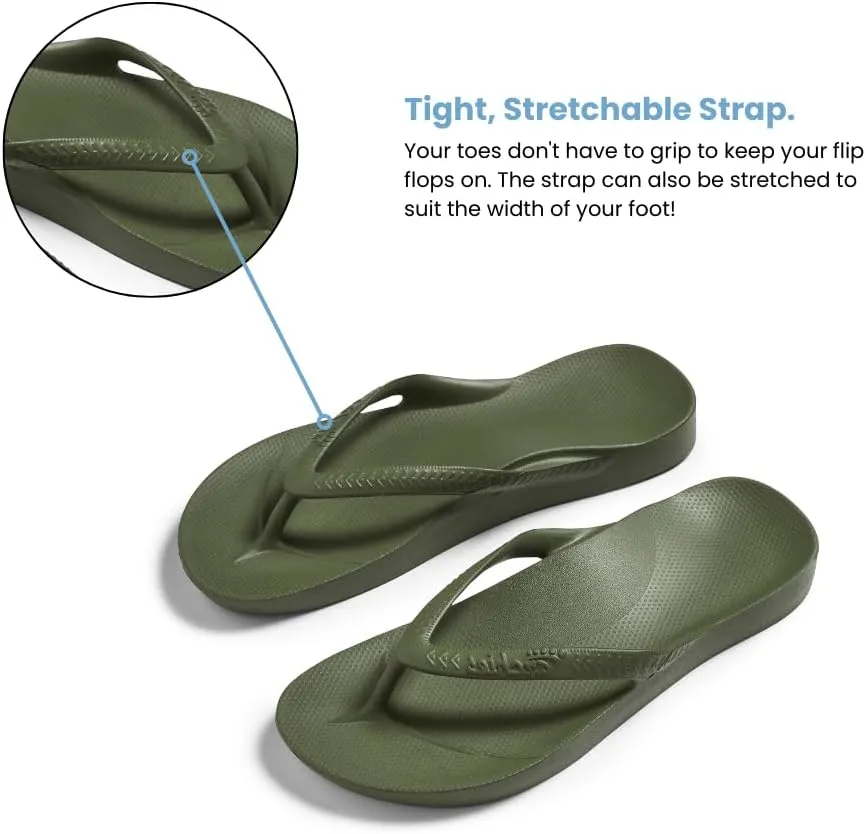 Archies Arch Support Flip Flops for Men & Women  Orthotic Sandals for Plantar Fasciitis Relief  Lightweight, Cushioning, Shock-Absorbing Thong Sandals for Walking, Foot Pain & All-Day Comfort
