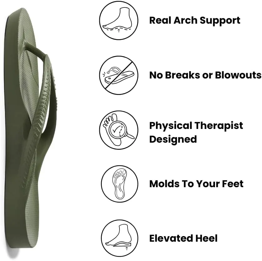 Archies Arch Support Flip Flops for Men & Women  Orthotic Sandals for Plantar Fasciitis Relief  Lightweight, Cushioning, Shock-Absorbing Thong Sandals for Walking, Foot Pain & All-Day Comfort