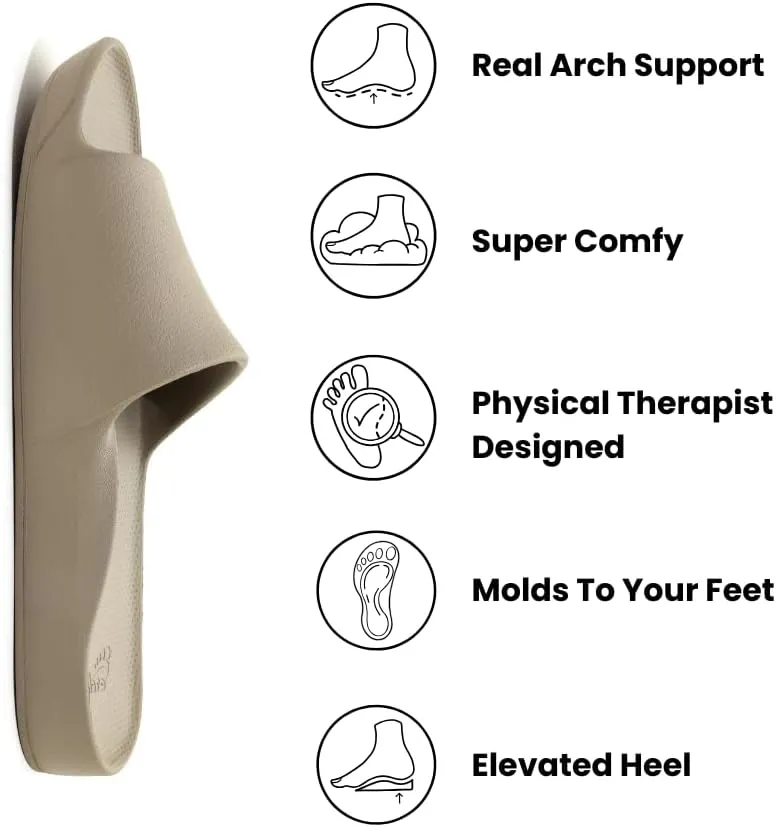 Archies Arch Support Slides  Orthotic Recovery Sandals for Plantar Fasciitis Relief, Foot Pain & Heel Pain  Lightweight, Cushioned, Shock-Absorbing Slides for Walking, Standing, and All-Day Comfort