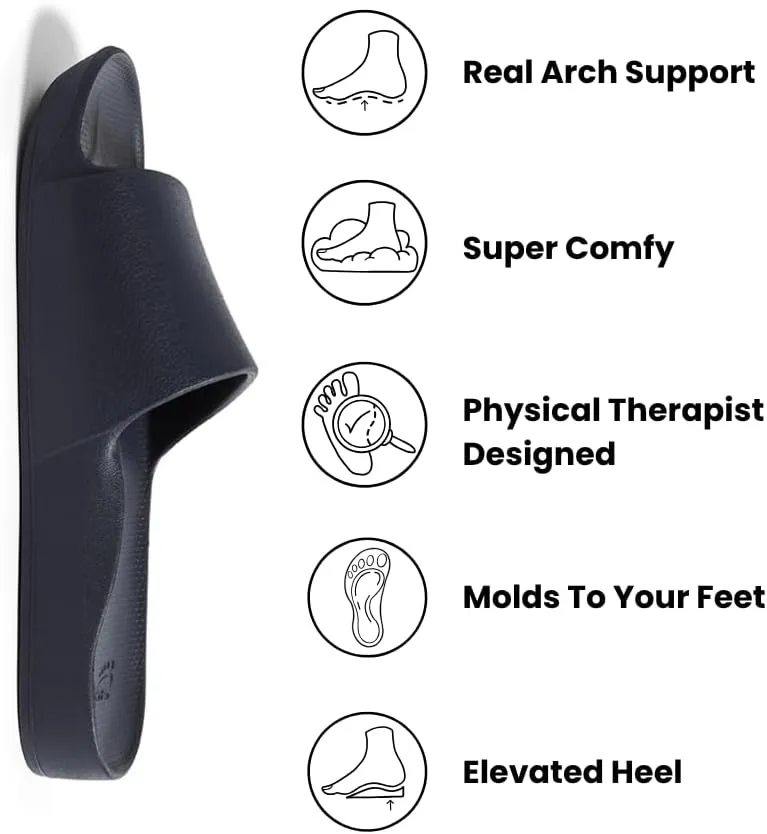 Archies Arch Support Slides – Orthotic Recovery Sandals for Plantar Fasciitis Relief, Foot Pain & Heel Pain – Lightweight, Cushioned, Shock-Absorbing Slides for Walking, Standing, and All-Day Comfort