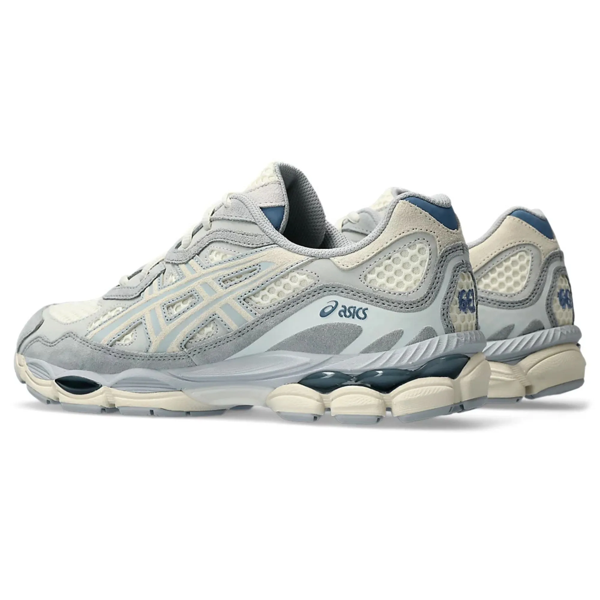 ASICS Gel-NYC Ivory Mid Grey Recycled Polyester Fabric Friction Free Laces