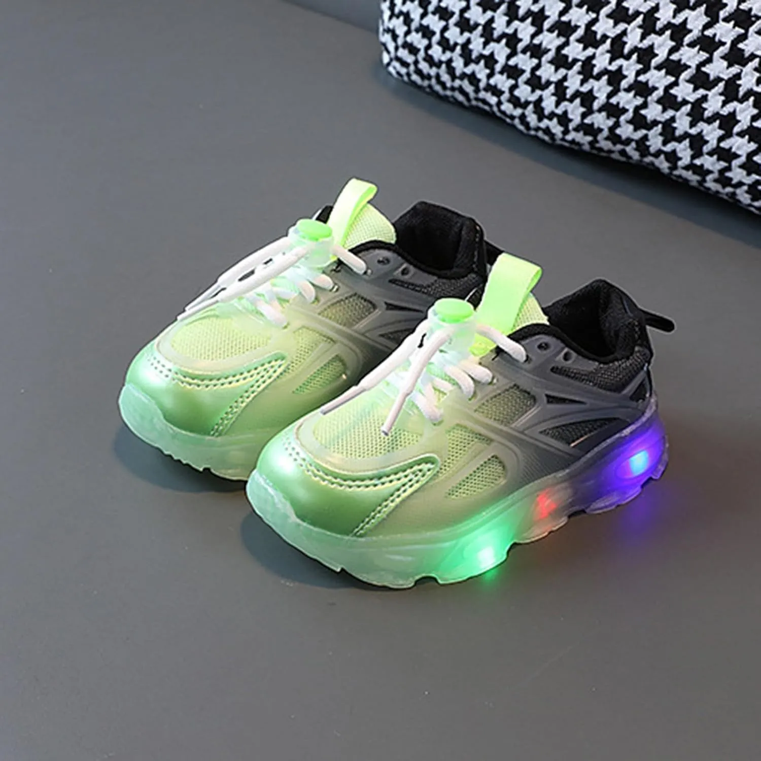 Baby Toddler Light Up Sport Sneaker Kids Boys Flashing Tennis Sneakers Lightweight Breathable Running Athletic Shoe