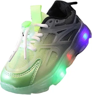 Baby Toddler Light Up Sport Sneaker Kids Boys Flashing Tennis Sneakers Lightweight Breathable Running Athletic Shoe