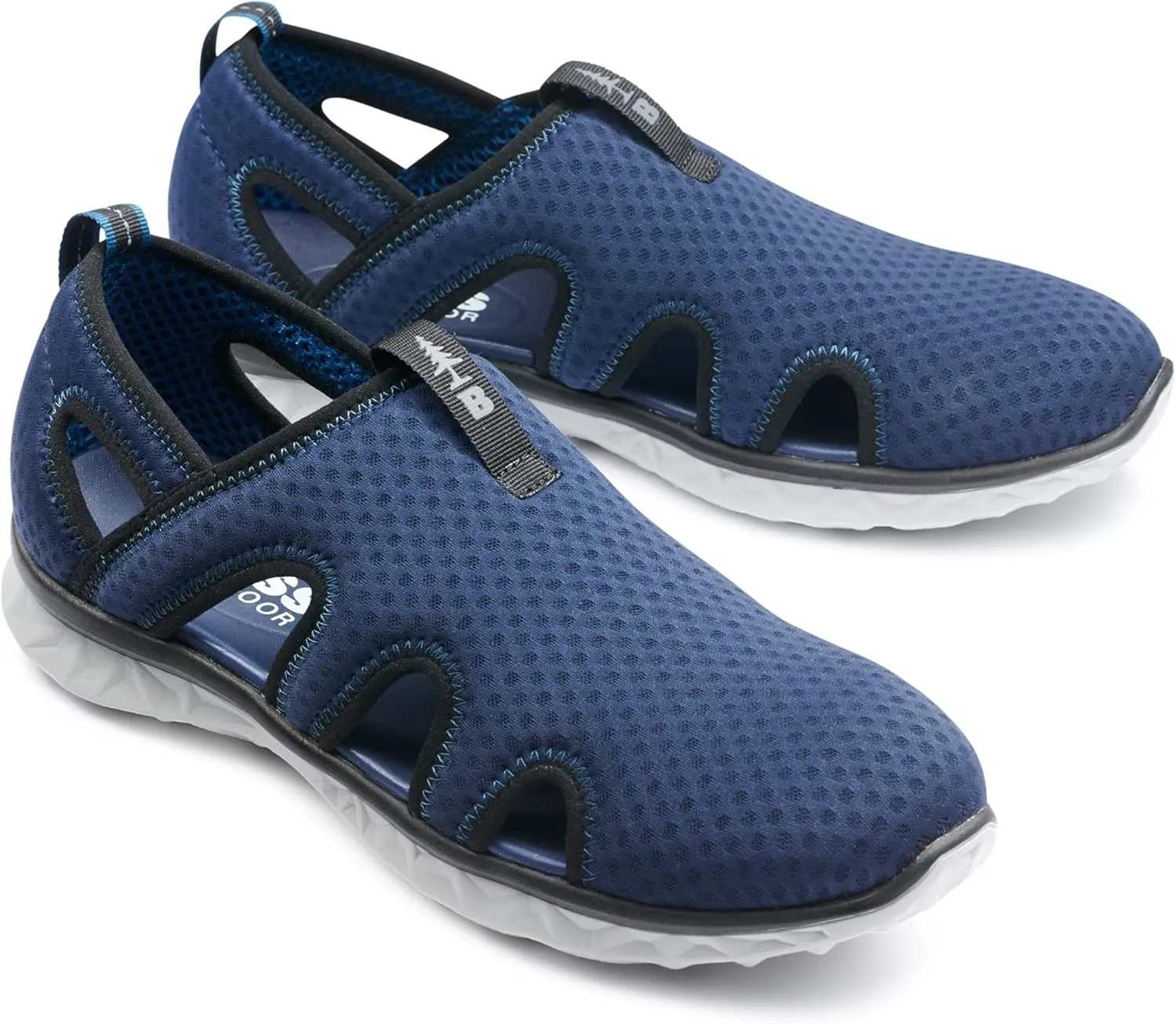 BASS OUTDOOR Men's Hex Vented Hiking Shoes  Traction-Sole Mesh Slip-ons