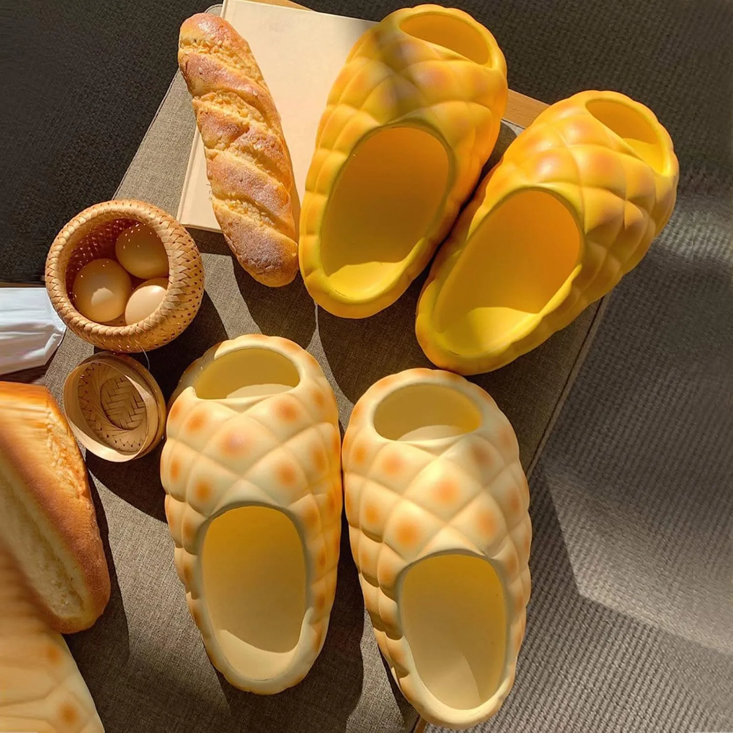 Bath Slippers Women and Men Bathroom Slipper Womens Pillow Slippers Cloud Slides Room Spa Living Non-Slip Non Slip