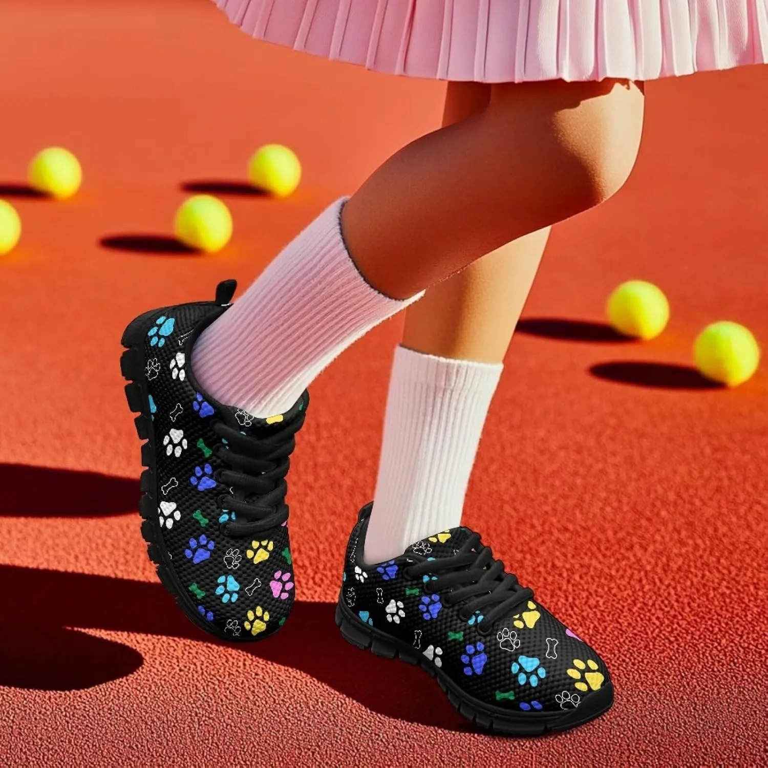 Biyejit Boys Girls Casual Shoes Kids Tennis Running Sports Lace Up Athletic Sneakers
