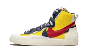 Blazer Mid Sacai Snow Beach running in a concrete bridge area shoes suede - finish - design shoes