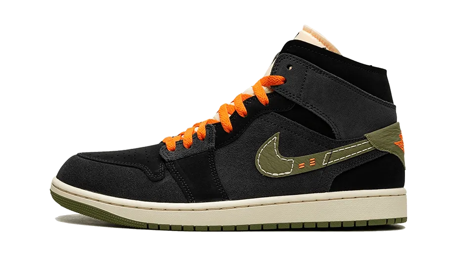 Lightweight Feel Air Jordan 1 Mid SE Craft Anthracite Light Olive