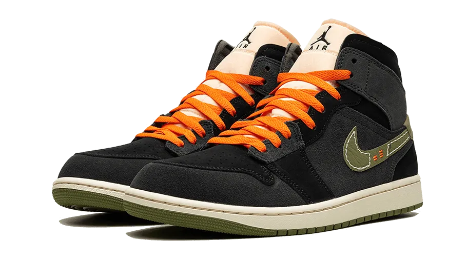 Compression Fit All-weather sole Air Jordan 1 Mid SE Craft Anthracite Light Olive