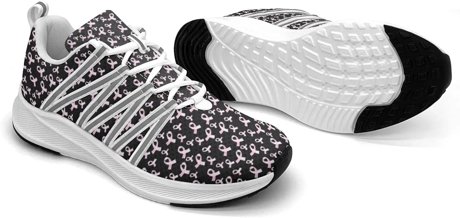 Breast Cancer Awareness Art Sneaker Women Athletic Shoes Personalited Running Shoes Comfortable Sports Sneaker