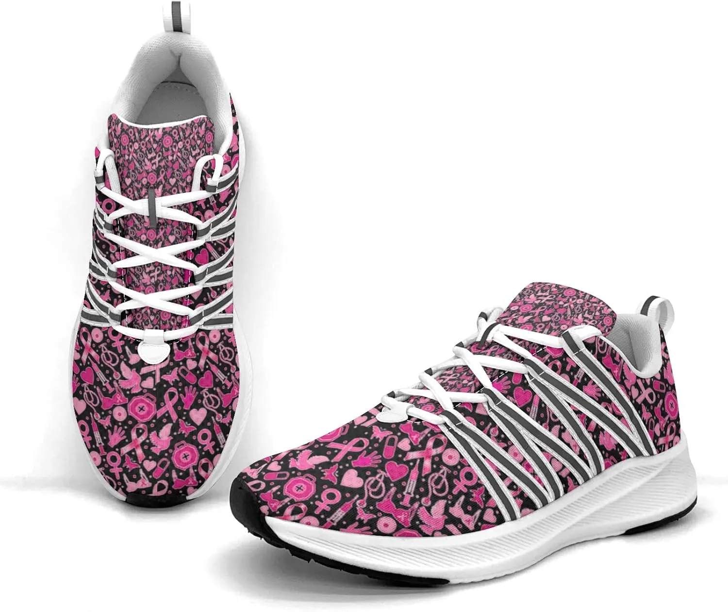 Breast Cancer Awareness Art Sneaker Women Athletic Shoes Personalited Running Shoes Comfortable Sports Sneaker