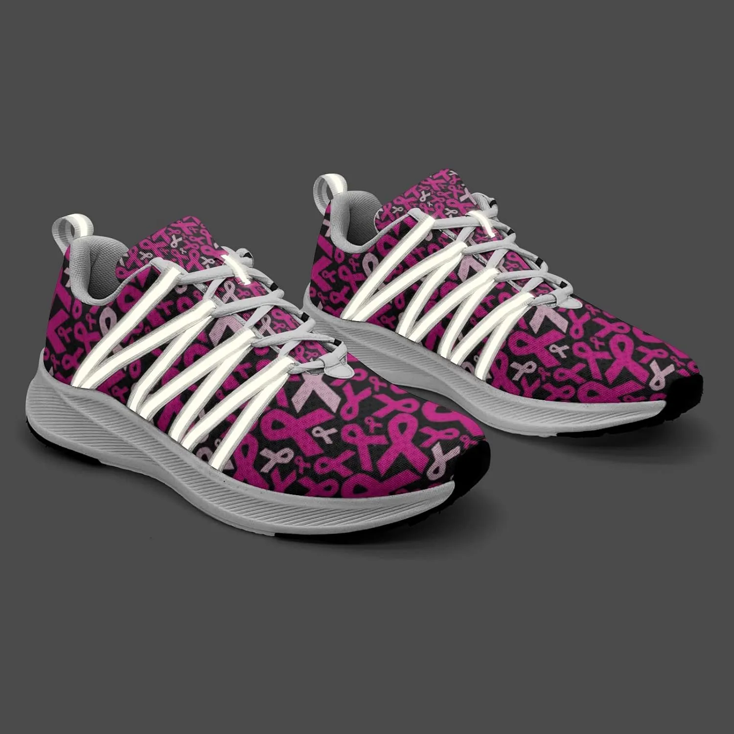 Breast Cancer Awareness Art Sneaker Women Athletic Shoes Personalited Running Shoes Comfortable Sports Sneaker