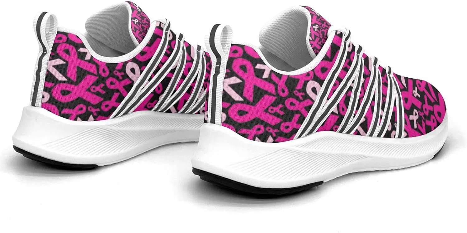 Breast Cancer Awareness Art Sneaker Women Athletic Shoes Personalited Running Shoes Comfortable Sports Sneaker