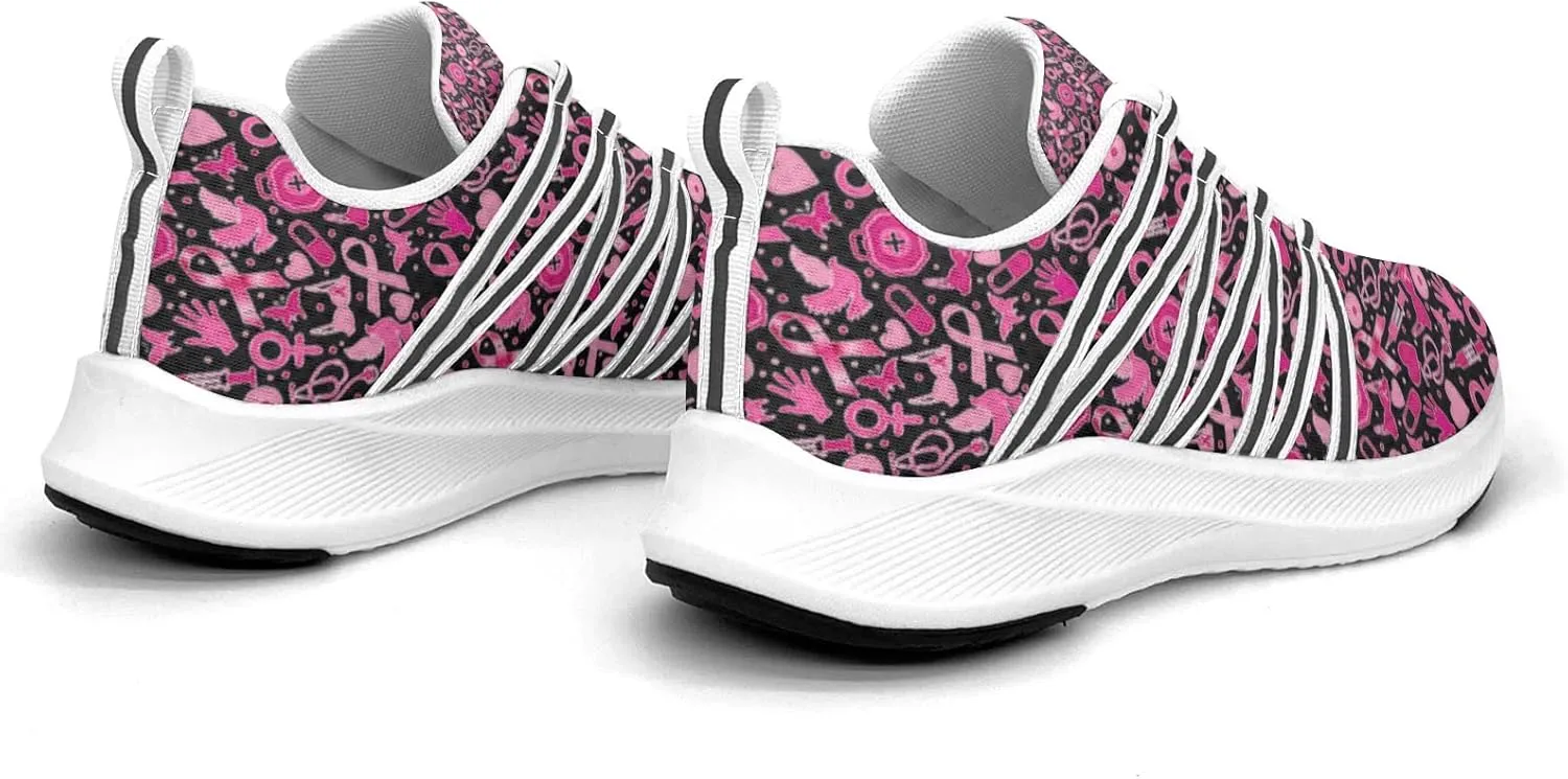 Breast Cancer Awareness Art Sneaker Women Athletic Shoes Personalited Running Shoes Comfortable Sports Sneaker
