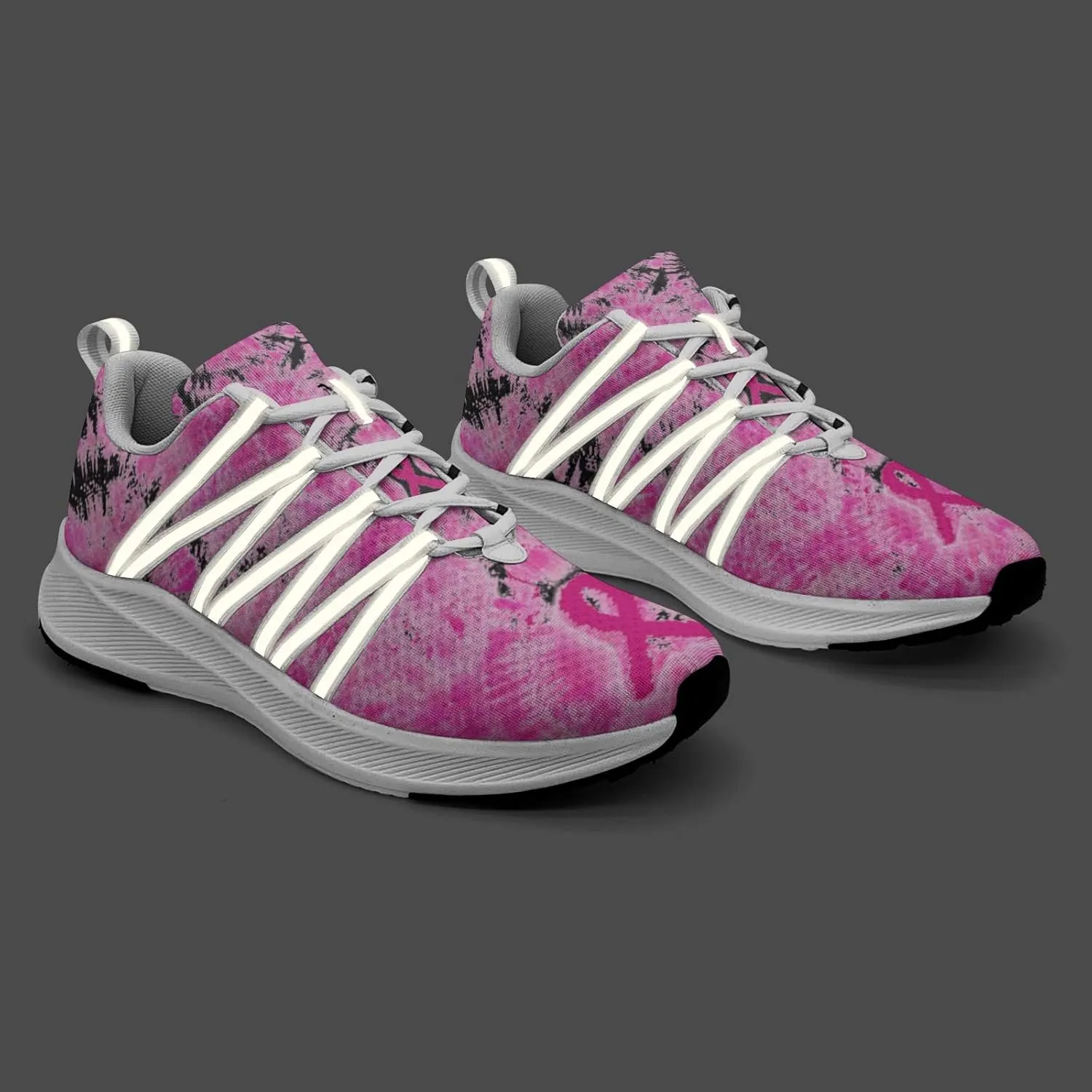 Breast Cancer Awareness Art Sneaker Women Athletic Shoes Personalited Running Shoes Comfortable Sports Sneaker
