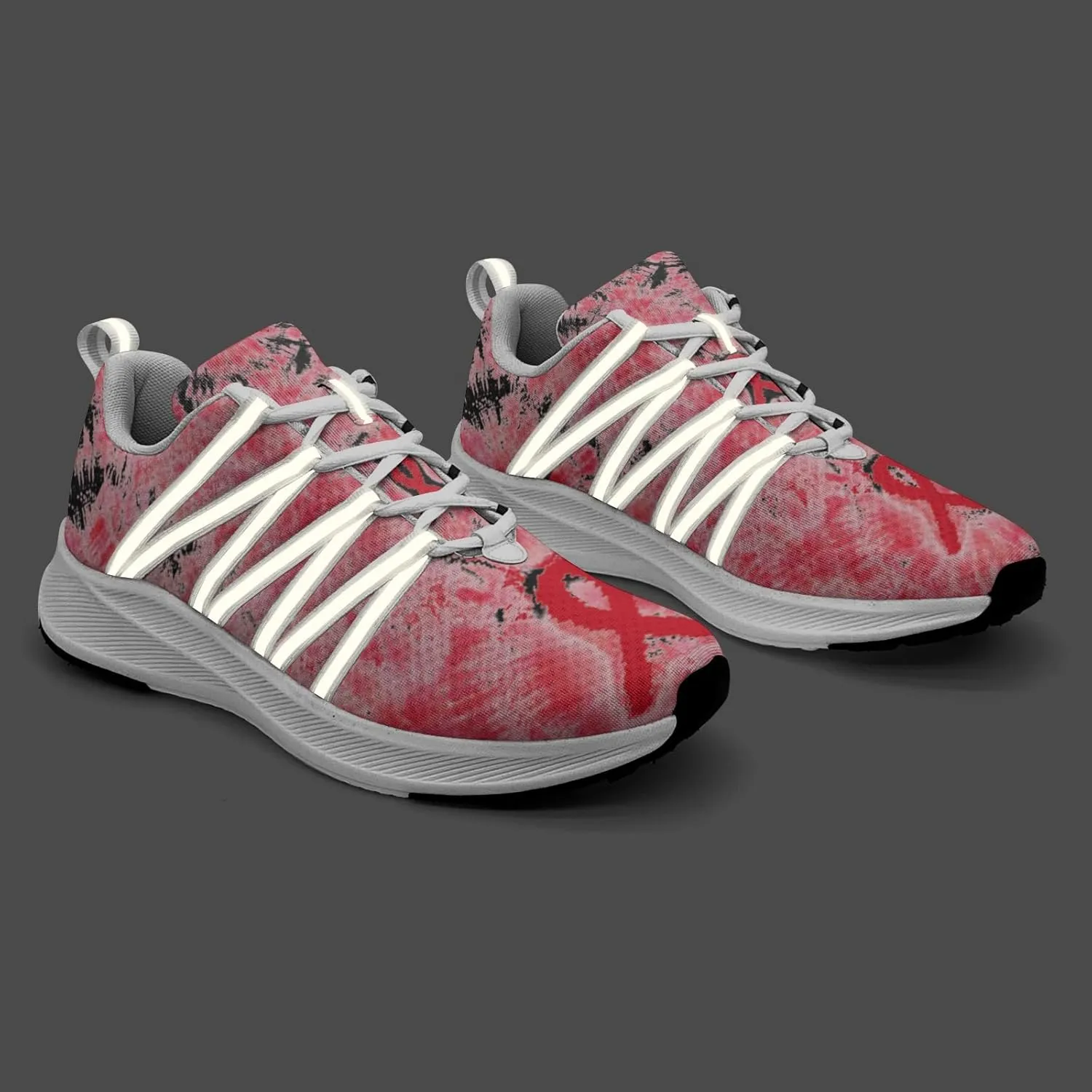 Breast Cancer Awareness Art Sneaker Women Athletic Shoes Personalited Running Shoes Comfortable Sports Sneaker